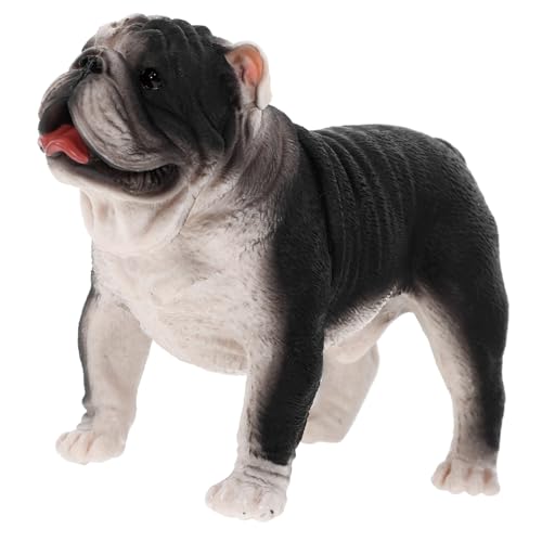 GETAJGHSD Bulldog-Modell Simulationshund Hundefiguren Spielzeug Hundefotoverzierung Welpenmodell-Ornament Heimdekoration Realistische Tierfigur Modell Für Kleine Hunde Hundemodelle Plastik von GETAJGHSD