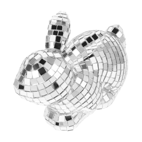 GETAJGHSD Disco Kaninchen Spiegelkugel Hasenform Glitzer Retro Reflektierend Disco Kugel Hasenstatue Für Party Esstisch Zuhause Bar von GETAJGHSD