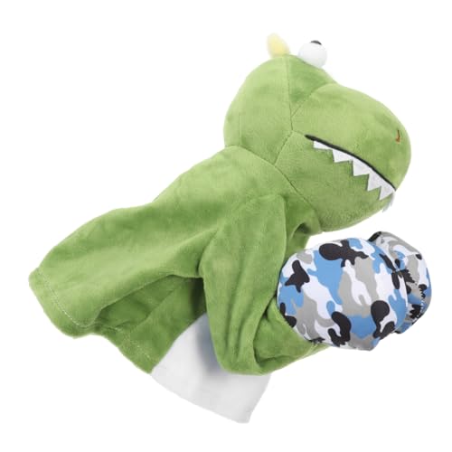 GETAJGHSD Handpuppenspielzeug Theater-handpuppe Plüsch-dinosaurierpuppe Tierische Handpuppe Fingerpuppen Spielzeug Fingerpuppen Ausgestopftes Zoospielzeug Kinderfingerpuppe Green Metall von GETAJGHSD