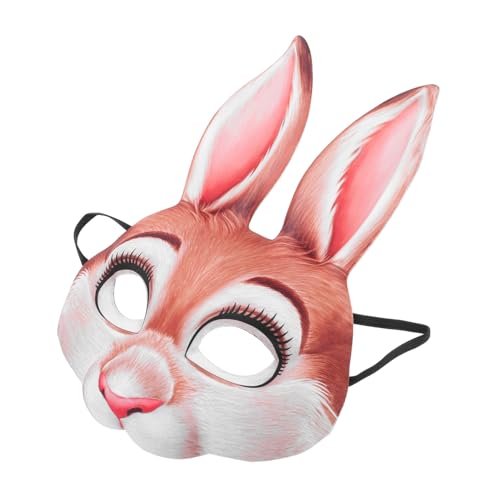 GETAJGHSD Hasenmaske Tier Halbgesicht Hasenohrenmaske Karneval Hasen Halbgesichtsmaske Party Maskerade Halbgesicht Hasenmaske Halloween Cosplay Maske von GETAJGHSD