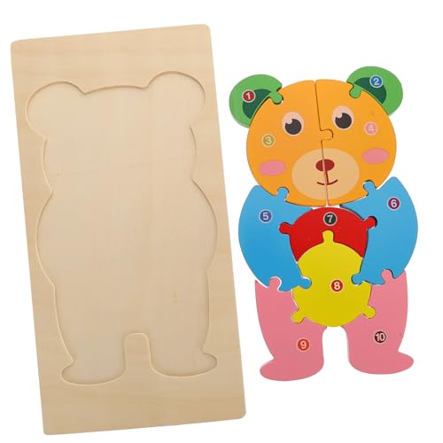 GETAJGHSD Hölzerne Puzzle-bär-form-puzzle-3d-tierform-puzzle-kinder-pädagogisches Spielzeug von GETAJGHSD