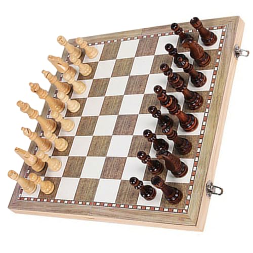 GETAJGHSD Klappbares Holz Schachbrett Multifunktional mit Stauraum Tragbares Internationales Schachspiel für Erwachsene Robustes Faltbares Schachset GETAJGHSD Klappbares Holz Schachbrett Multifunktional mit Stauraum Tragbares Internationales Schachspiel für Erwachsene Robustes Faltbares Schachset von GETAJGHSD