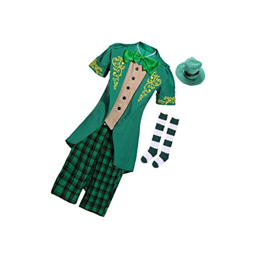 GETAJGHSD Kobold Hut Hosenanzug St. Patrick's Day-Outfit St Patrick's Day Kleidung Kinderkostüm St. Patricks Day Kostüm Halloween-Kostüm für Kinder st. Patricks Kostüm Green von GETAJGHSD