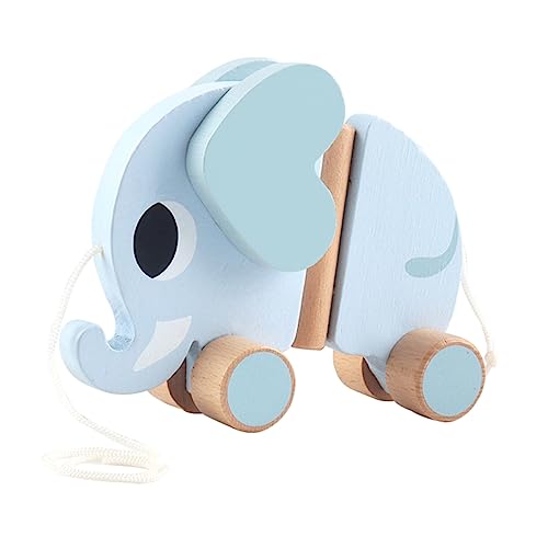 GETAJGHSD Lauflernhilfe Elefant Spielzeug Lauflernwagen für Kinder Spielzeug für Kleinkinder Spielzeug für Kinder kinderspielzeug -Elefanten-Spielzeug Kleinkindspielzeug hölzern Blue von GETAJGHSD