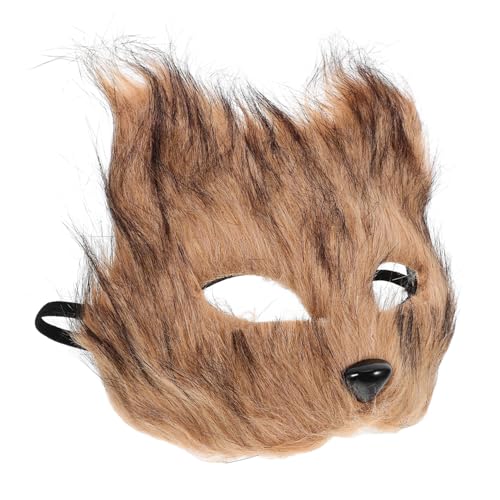 GETAJGHSD Maske Kostümzubehör fuchs Halloween-Partygeschenk Halloween-Party- Cosplay-Kostüme Halloween- Partyzubehör Kunstpelz Light Brown von GETAJGHSD