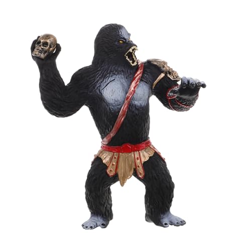 GETAJGHSD Orang Utan Ornamente Gorilla Figur Realistische Gorilla Figuren Tierfiguren Gorilla Desktop Dekoration Gorilla Kuchenaufsatz PVC Rot von GETAJGHSD