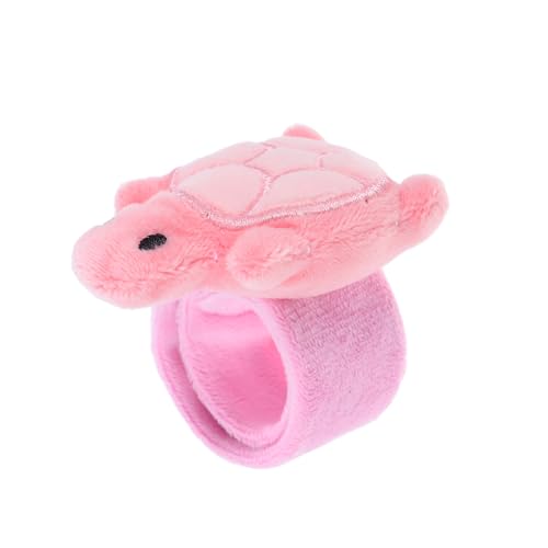 GETAJGHSD Plüschpuppenarmband Schildkröte Lockeres Armband Paar Armbänder Pat-Stick-Armbänder Niedliches Tierspielzeug-Schlagarmband Slap-Armband-Dekoration PP Baumwolle Rosa von GETAJGHSD