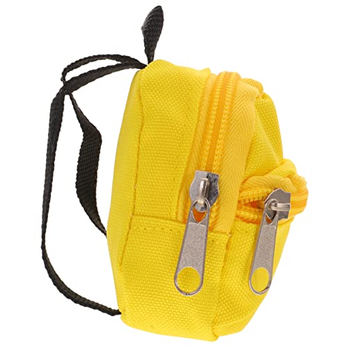 GETAJGHSD Puppenrucksack Beutel Kleiner Rucksack Für Puppe Geldbörse Für Damen Kleiderschrank Puppen Umhängetasche Damen Minipuppenkleidung Miniatur Puppenkoffer Polyester Yellow von GETAJGHSD