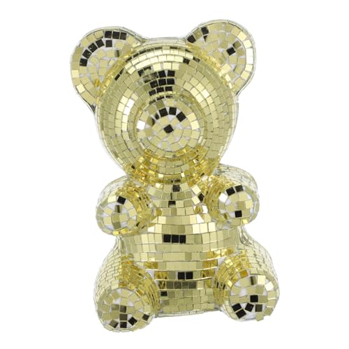 GETAJGHSD Reflektierende Dekorative Ornamente Disco-Kugel-Statue Hochzeit-Disco-Kugel Glitzernde Discokugel Reflektierende Spiegelkugeln Tischdekoration Für Die Hochzeit Glas Golden von GETAJGHSD