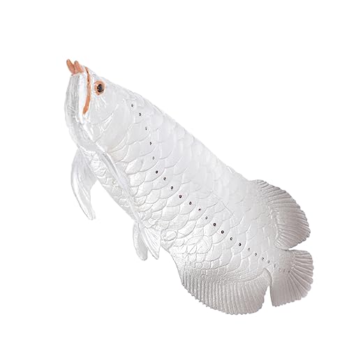 GETAJGHSD Simuliertes Arowana für kinderspielzeug Safe Toy babyspielzeuge Wasserspielzeug für Kleinkinder Tischdekoration Desktop- Fischmodell Plastik Silver von GETAJGHSD