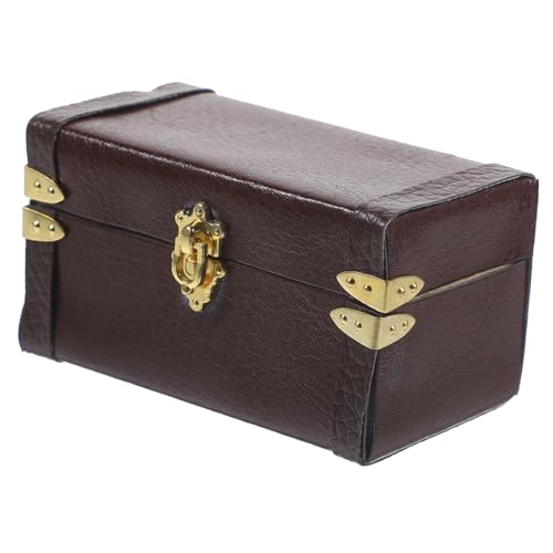 GETAJGHSD Vintage-Lederkoffer Mini-Hauskoffer Mini-Koffer Mini- -Dekor aufbwahrungs-Box aubewahrungsbox travel case Kofferset Puppenhaus Gepäck Mini- -Miniaturkoffer hölzern Brown von GETAJGHSD