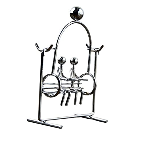 GETAJGHSD kleine Eisenmannverzierung Becher Spielzeug Magnetisches Spielset Balance-Physik-Spielzeug schwebeball raumdeko Newton Gleichgewichtsball Swing-Balance-Spielzeug Metall Silver von GETAJGHSD