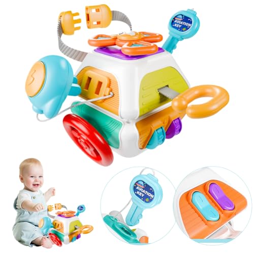 GET STOOP Baby-Busy-Board-Würfel, Montessori-Busy-Board for 1-Jährige, Baby-Autositz, Flugzeugreisen, pädagogische Lernaktivität, Aktivitätswürfel for 1-Jährige und älter als Geschenk for Ju von GETBSTOOP