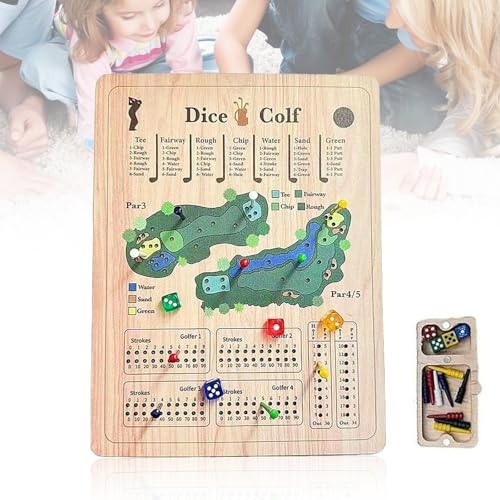 GETBSTOOP Ein -Würfel-Brettspiel aus Holz, Tisch-Würfelspiel, Würfelspiel, lustiges -Brettspiel mit Würfeln, tragbares lustiges Spiel for Zuhause, Reisen, Camping, Urlaub, Strand von GETBSTOOP