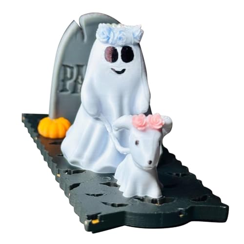 GETBSTOOP Halloween Ghost Walking Dog Deckelaufsatz Harz Ghost Walking Dog Cup Deckel Dekor Ghost Walking Dog Trinkbecher Deckel Dekoration für Stanley 40oz Cup Zubehör von GETBSTOOP