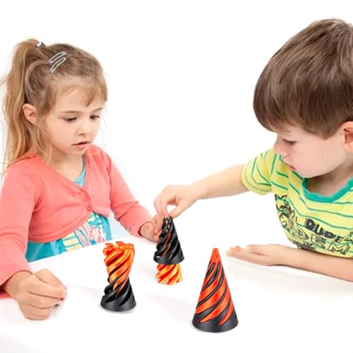 GETBSTOOP Impossible Cone, Spiralkegel-Zappelspielzeug, 3D-gedrucktes Pass-Through-Zappelspielzeug, Relief-Schreibtischspielzeug, Pass-Through-Pyramide, Zappelspielzeug for Babys und Erwachs von GETBSTOOP