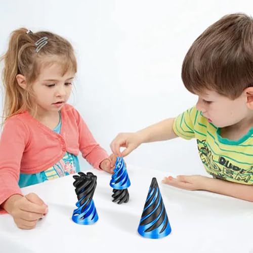 GETBSTOOP Impossible Cone, Spiralkegel-Zappelspielzeug, 3D-gedrucktes Pass-Through-Zappelspielzeug, Relief-Schreibtischspielzeug, Pass-Through-Pyramide, Zappelspielzeug for Babys und Erwachs von GETBSTOOP