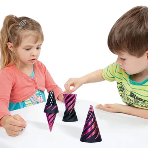 GETBSTOOP Impossible Cone, Spiralkegel-Zappelspielzeug, 3D-gedrucktes Pass-Through-Zappelspielzeug, Relief-Schreibtischspielzeug, Pass-Through-Pyramide, Zappelspielzeug for Babys und Erwachs von GETBSTOOP