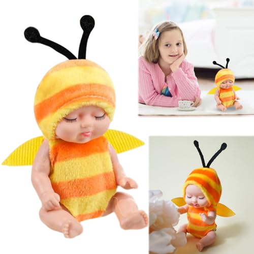 GETBSTOOP Mini-Reborn-Puppen, Mini-Babypuppen, Reborn-Puppenspielzeug, schlafende Wiedergeburtspuppen mit Kleidung, veraschbare lebensechte Neugeborene Babypuppe von GETBSTOOP