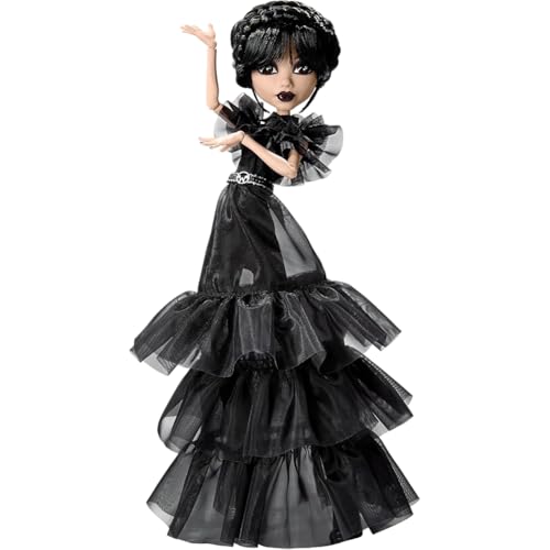 GETBSTOOP Monster High Wednesday Doll für Addams, Wednesday-Sammlerstück in schwarzem Gothic-Kleid, inspiriert von der Tanzszene, Monster High Wednesday Dolls-Zubehör und Puppenständer von GETBSTOOP