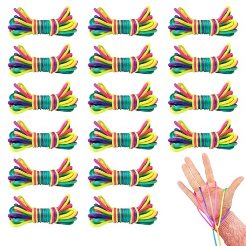 GETRICH 20 Stück Fingertwist, 160cm Fadenspiel, Finger Twist, Fadenspiele für Kinder, Regenbogen Fadenspiel Fingerspiel Rainbow Rope Ideal Als Kleines Geschenk für Jungen Mädchen GETRICH 20 Stück Fingertwist, 160cm Fadenspiel, Finger Twist, Fadenspiele für Kinder, Regenbogen Fadenspiel Fingerspiel Rainbow Rope Ideal Als Kleines Geschenk für Jungen Mädchen von GETRICH