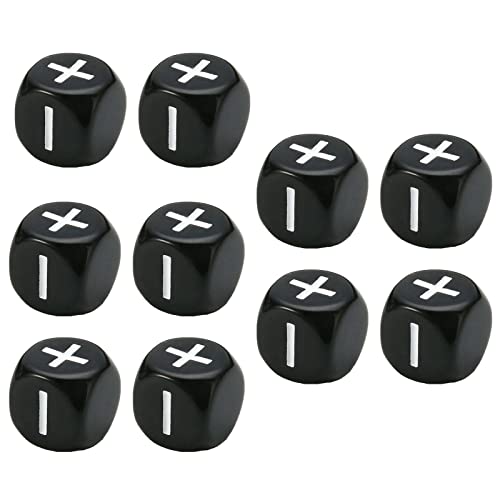 GETSTREE Würfelanzug, Spiele Würfel, 10 Stück Symbolwürfel Mathematik-Lehrzubehör Lernhilfe for Hinzufügen und Subtrahieren von Würfeln for das Klassenzimmer, Schwarz(Black) von GETSTREE