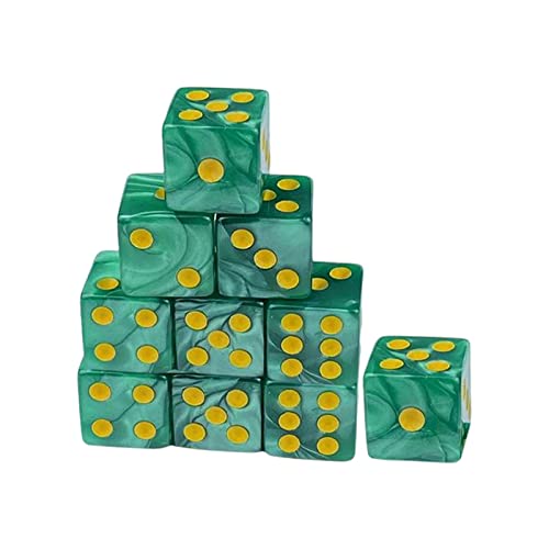 Würfelanzug, Spiele Würfel, 10 sechsseitige Würfel, 0,6-Zoll-Rollenspielwürfel, abgerundete Rollenspielparty-Würfel, Zubehör, Tischspiele 9(Green) von GETSTREE