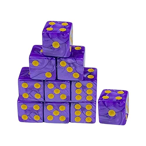 Würfelanzug, Spiele Würfel, 10 sechsseitige Würfel, 0,6-Zoll-Rollenspielwürfel, abgerundete Rollenspielparty-Würfel, Zubehör, Tischspiele 9(Purple) von GETSTREE