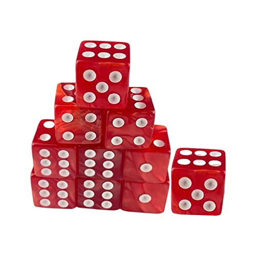 Würfelanzug, Spiele Würfel, 10 sechsseitige Würfel, 0,6-Zoll-Rollenspielwürfel, abgerundete Rollenspielparty-Würfel, Zubehör, Tischspiele 9(Red) von GETSTREE