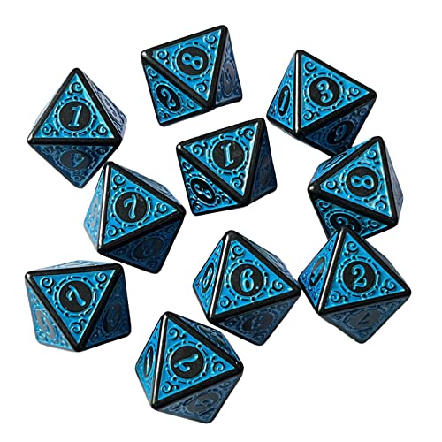 Würfelanzug, Spiele Würfel, 10-teiliges mehrseitiges Würfelset, Partyzubehör, Acrylwürfel(Blue) von GETSTREE