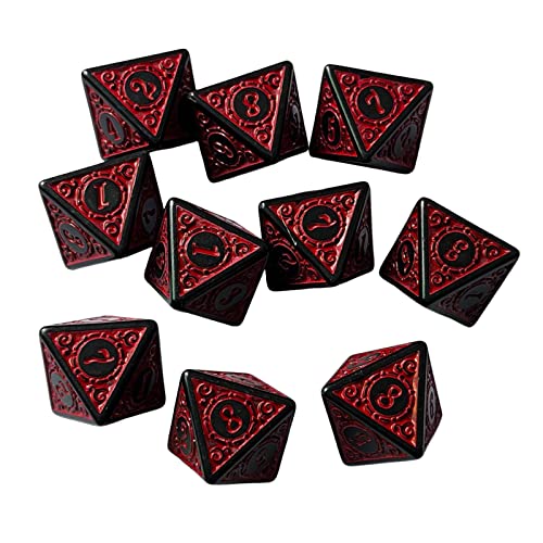 Würfelanzug, Spiele Würfel, 10-teiliges mehrseitiges Würfelset, Partyzubehör, Acrylwürfel(Red) von GETSTREE