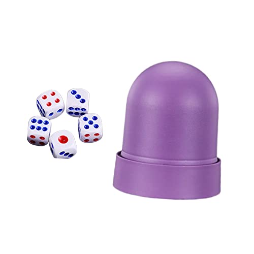 Würfelanzug, Spiele Würfel, Würfelbecher, verbesserte Klappe, Würfel-Stapelset mit Becher mit 5 Würfeln, professionelle Brettspiele, Würfel, platzsparend, for Freunde, Erwachsene, Reisen, Partys, Blau von GETSTREE