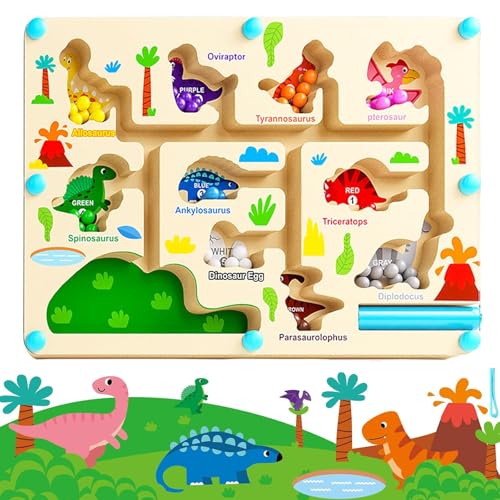 Magnetspiel Labyrinth Dinosaurier Magnetic Spiel Hölzernem ab 3 Jahre Pädagogisches Lern Zahlen Farben Lernen Sortierspiel Dinosaurier Magnetspiel für Kinder Labyrinth Puzzles Geschenke für Kinder Magnetspiel Labyrinth Dinosaurier Magnetic Spiel Hölzernem ab 3 Jahre Pädagogisches Lern Zahlen Farben Lernen Sortierspiel Dinosaurier Magnetspiel für Kinder Labyrinth Puzzles Geschenke für Kinder von GEXINKEJI