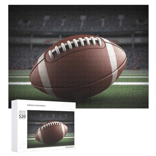 American Football Puzzles, 520 Teile, personalisierbares Puzzle, American Football-Fotopuzzle, herausforderndes Bilder-Puzzle für Erwachsene, personalisierbares Puzzle mit Aufbewahrungstasche (52,1 x von GFLFMXZW