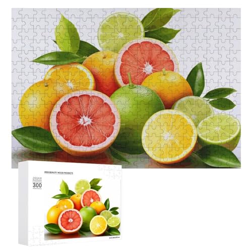 Citrus Fruits Puzzle, 300 Teile, personalisiertes Puzzle, Zitrusfrüchte, Fotopuzzle, herausforderndes Bilder-Puzzle für Erwachsene, personalisierbares Puzzle mit Aufbewahrungstasche (39,9 x 27,9 cm) von GFLFMXZW