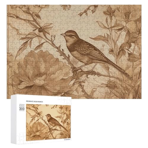 Ein Vogel im Feld Puzzle, 300 Teile, personalisierbares Puzzle, ein Vogel im Feld, Fotopuzzle für Erwachsene, personalisierbares Puzzle mit Aufbewahrungstasche (39,9 x 27,9 cm) von GFLFMXZW