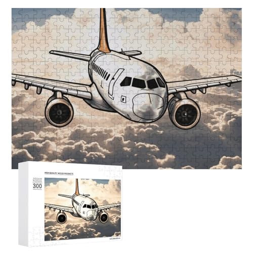 Flugzeug fliegende Puzzles, 300 Teile, personalisiertes Puzzle, Flugzeug, Fotopuzzle, herausforderndes Bild, Puzzle für Erwachsene, personalisierbares Puzzle mit Aufbewahrungstasche (39,9 x 27,9 cm) von GFLFMXZW