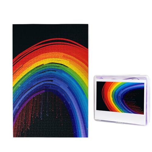 GFLFMXZW Puzzles, 1000 Teile, personalisierbar, Regenbogen-Fotopuzzle, herausforderndes Bild, Puzzle für Erwachsene, personalisierbares Puzzle mit Aufbewahrungstasche (50 x 74,9 cm) von GFLFMXZW