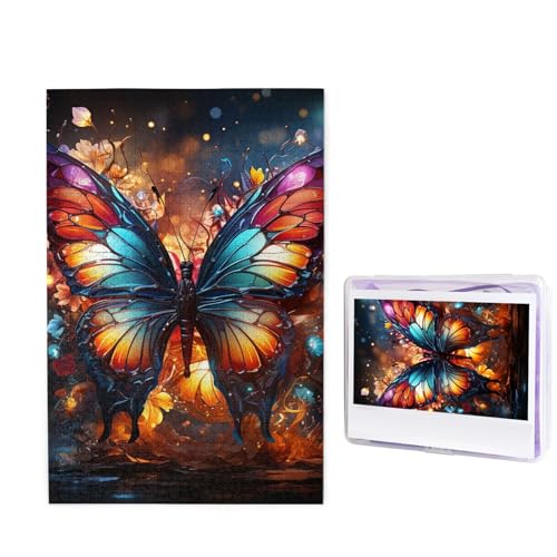 GFLFMXZW Puzzles, 1000 Teile, personalisierbar, bunte Schmetterlinge, Fotopuzzle, herausforderndes Bild, Puzzle für Erwachsene, personalisierbares Puzzle mit Aufbewahrungstasche (50 x 74,9 cm) von GFLFMXZW