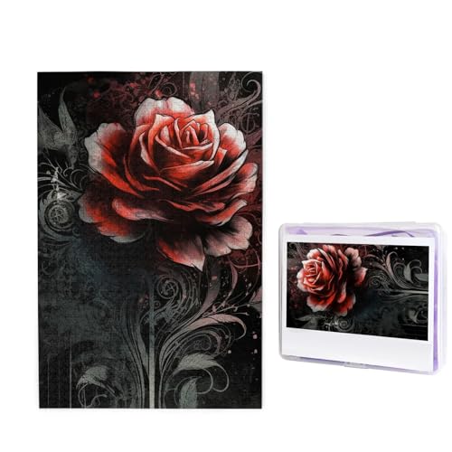 GFLFMXZW Puzzles, 1000 Teile, personalisierbar, flache Rose, Fotopuzzle, herausforderndes Bild, Puzzle für Erwachsene, personalisierbares Puzzle mit Aufbewahrungstasche (50 x 74,9 cm) von GFLFMXZW