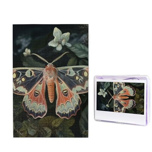 GFLFMXZW Puzzles, 1000 Teile, personalisierbar, schönes Motten-Fotopuzzle, herausforderndes Bild, Puzzle für Erwachsene, personalisierbares Puzzle mit Aufbewahrungstasche (50 x 74,9 cm) von GFLFMXZW