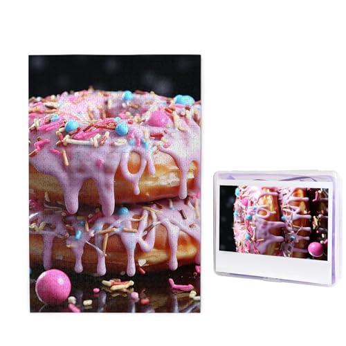 GFLFMXZW Puzzles, 1000 Teile, personalisierbar, verführerische Donuts, Fotopuzzle, herausforderndes Bild, Puzzle für Erwachsene, personalisierbares Puzzle mit Aufbewahrungstasche (50 x 74,9 cm) von GFLFMXZW