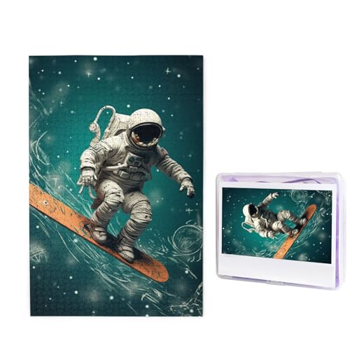 GFLFMXZW Puzzles, 1000 Teile, personalisiertes Puzzle, Astronaut, Reiten, Snowboard, Fotopuzzle, herausforderndes Bild, Puzzle für Erwachsene, personalisierbares Puzzle mit Aufbewahrungstasche (50 x von GFLFMXZW