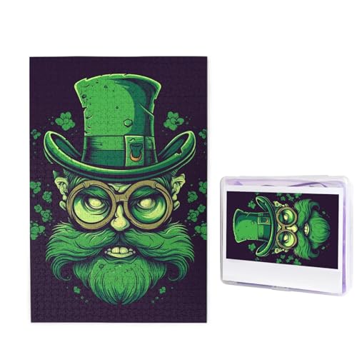 GFLFMXZW Puzzles, 1000 Teile, personalisiertes Puzzle, Happy St. Patrick's Day, Fotopuzzle, herausforderndes Bild, Puzzle für Erwachsene, personalisierbares Puzzle mit Aufbewahrungstasche (50 x 74,9 von GFLFMXZW