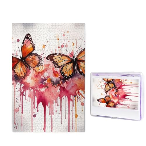 GFLFMXZW Puzzles, 1000 Teile, personalisiertes Puzzle, Schmetterling, Tropfspray, Aquarell-Fotopuzzle, herausforderndes Bild, Puzzle für Erwachsene, personalisierbares Puzzle mit Aufbewahrungstasche GFLFMXZW Puzzles, 1000 Teile, personalisiertes Puzzle, Schmetterling, Tropfspray, Aquarell-Fotopuzzle, herausforderndes Bild, Puzzle für Erwachsene, personalisierbares Puzzle mit Aufbewahrungstasche von GFLFMXZW