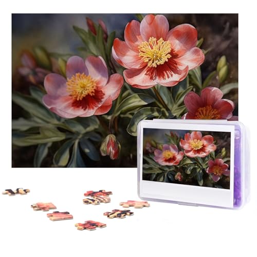 GFLFMXZW Puzzles, 500 Teile, personalisierbar, Frühlingsblumen, Fotopuzzle, herausforderndes Bild, Puzzle für Erwachsene, personalisierbares Puzzle mit Aufbewahrungstasche (38,1 x 25,9 cm) von GFLFMXZW