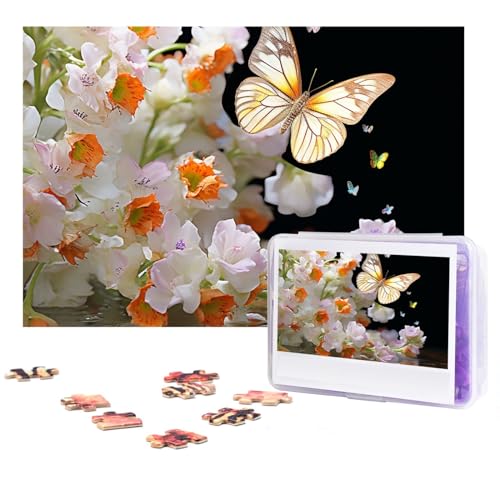 GFLFMXZW Puzzles, 500 Teile, personalisierbar, Narzissenblumen, Fotopuzzle, herausforderndes Bild, Puzzle für Erwachsene, personalisierbares Puzzle mit Aufbewahrungstasche (38,1 x 25,9 cm) von GFLFMXZW