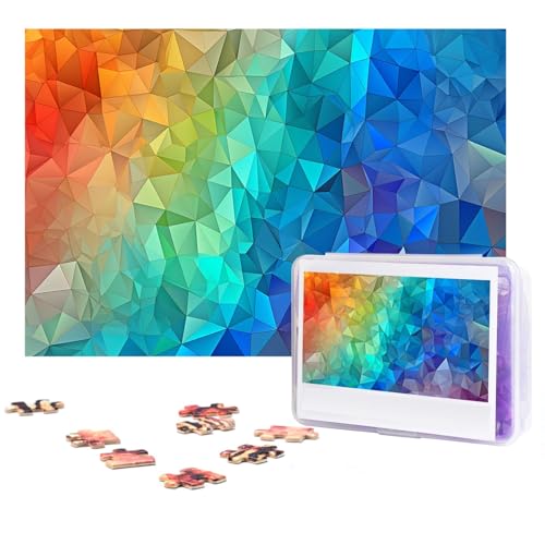 GFLFMXZW Puzzles, 500 Teile, personalisierbar, Regenbogen-Dreieck, Fotopuzzle, herausforderndes Bild, Puzzle für Erwachsene, personalisierbares Puzzle mit Aufbewahrungstasche (38,1 x 25,9 cm) von GFLFMXZW