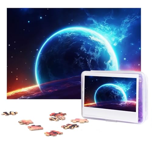 GFLFMXZW Puzzles, 500 Teile, personalisierbar, Sternplaneten, Fotopuzzle, herausforderndes Bild, Puzzle für Erwachsene, personalisierbares Puzzle mit Aufbewahrungstasche (38,1 x 25,9 cm) von GFLFMXZW