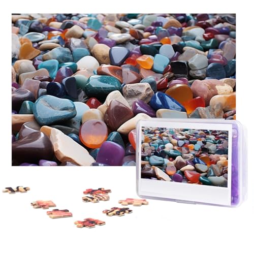 GFLFMXZW Puzzles, 500 Teile, personalisierbar, bunt, Pflastersteine, Fotopuzzle, herausforderndes Bild, Puzzle für Erwachsene, personalisierbares Puzzle mit Aufbewahrungstasche (38,1 x 25,9 cm) von GFLFMXZW